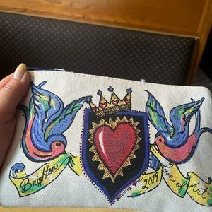 Brighton make up case painted to resemble the Ed Hardy style. Preloved